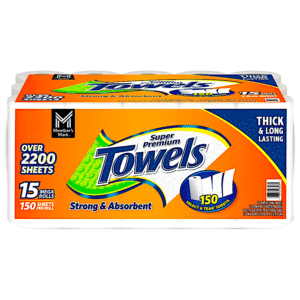 JUMBO PAPER TOWLS MEGA ROLLS 15 CASE