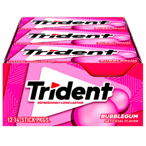 TRIDENT BUBBLEGUM 14 STICKS 12 CASE