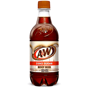 A&W ROOT BEER ZERO SUGAR 20 OZ 24 CASE