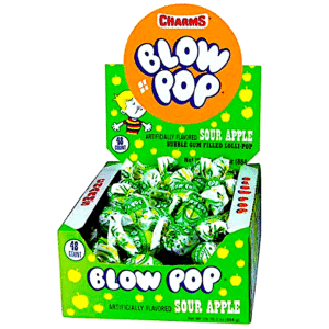 CHARMS BLOW POP SOUR APPLE 0.65 OZ 48 CASE