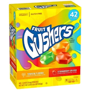 FRUIT GUSHERS SNACKS TROPICAL 8 OZ 42 PACK