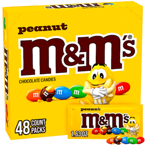 M&M’S PEANUT MILK CHOCOLATE SINGLES SIZE 1.74 OZ.48 CASE