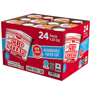 NISSIN CUP NOODLES BEEF FLAVOR 2.25 OZ 24 PACK