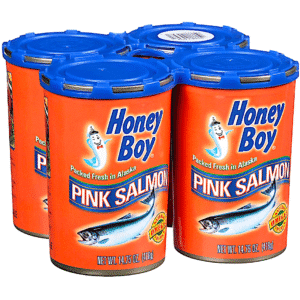 HONEY BOY PINK SALMON 14.75 OZ. 4 PACKS