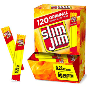 SLIM JIM MEAT STICKS, ORIGINAL FLAVOR 0.28 OZ.120 PAKS
