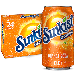 SUNKIST ORANGE SODA 12 OZ. CANS 24 PAKS