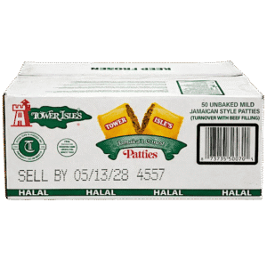 TOWER ISLES BAKED BEEF PATTIES HALAL 50 CASE