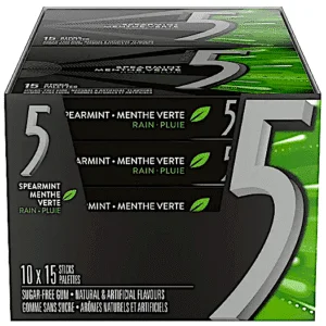 WRIGLEYS 5 GREEN SPEARMINT RAIN 10-15 STICK