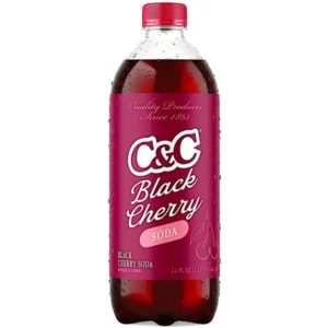 C&C BLACK CHERRY SODA 24OZ BOTTLES 24 PACK