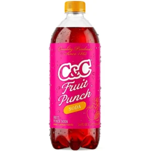 C&C FRUIT PUNCH SODA 24OZ BOTTLES 24 PACK
