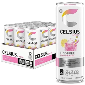 CELSIUS FIZZ FREE PINK LEMONADE 12 OZ 12 CASE