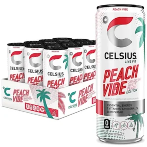 CELSIUS PEACH VIBE 12 OZ 12 CASE