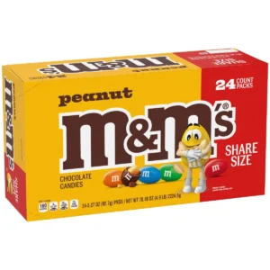 M&M'S CHOCOLATE CANDY PEANUT SIZE 3.27 OZ 24-COUNT